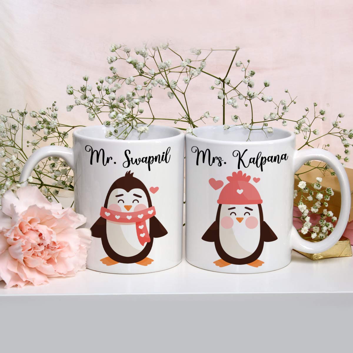 Personalized You Are My Penguin Couple Coffee Mug Set Of 2 For Valentine's Day