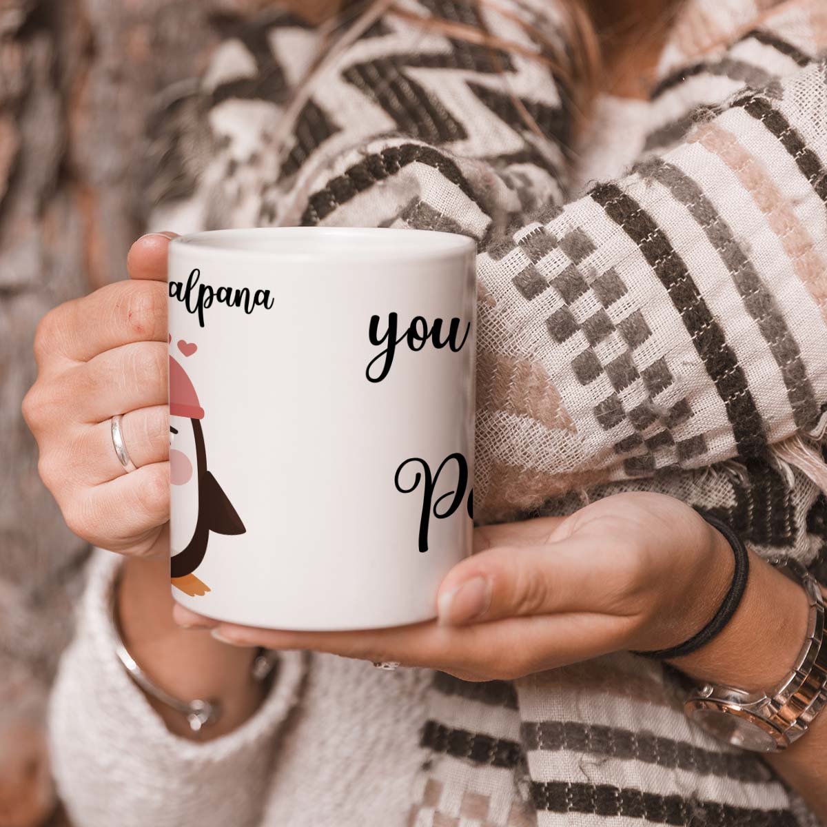 Personalized You Are My Penguin Couple Coffee Mug Set Of 2 For Valentine's Day