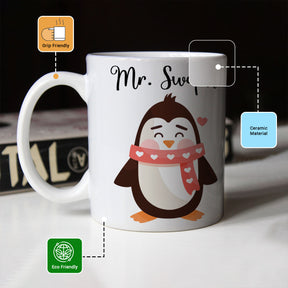 Personalized You Are My Penguin Couple Coffee Mug Set Of 2 For Valentine's Day