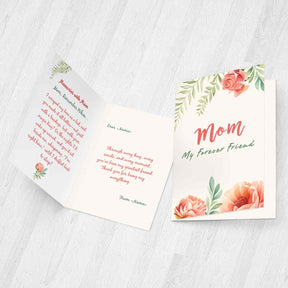 Customized Mom My Forever Friend Greeting Card For Mother's Day