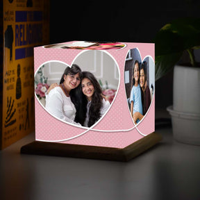 Customized Thank You Mom Heart Photo Cube Lamp For Mother's Day