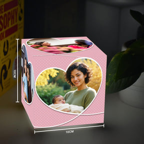 Customized Thank You Mom Heart Photo Cube Lamp For Mother's Day
