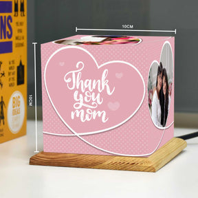 Customized Thank You Mom Heart Photo Cube Lamp For Mother's Day