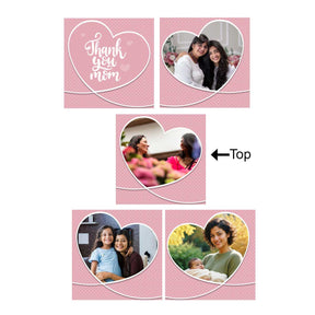 Customized Thank You Mom Heart Photo Cube Lamp For Mother's Day