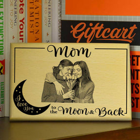 Love You Mom To The Moon & Back Wooden Photo Frame For Mother's Day