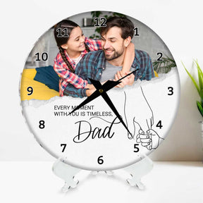 Personalized Dad Photo Wall Clock Gift For Father's Day