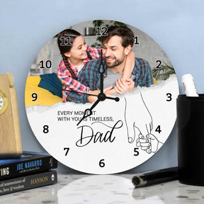 Personalized Dad Photo Wall Clock Gift For Father's Day