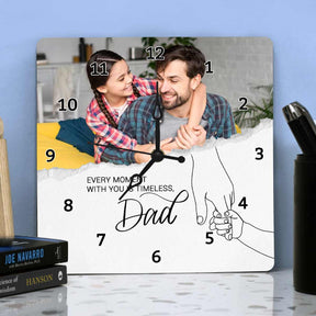 Personalized Dad Photo Wall Clock Gift For Father's Day