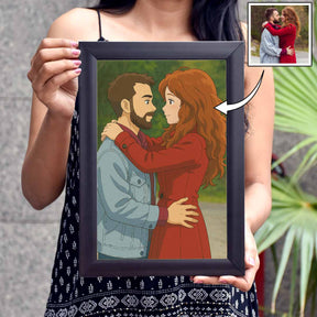 Personalized Anime Ghibli Image Poster Frame Gift for Couple