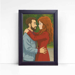 Personalized Anime Ghibli Image Poster Frame Gift for Couple
