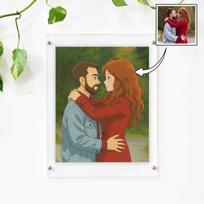 Personalized Anime Ghibli Image Poster Frame Gift for Couple