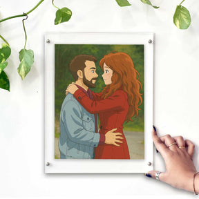 Personalized Anime Ghibli Image Poster Frame Gift for Couple