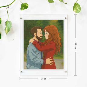 Personalized Anime Ghibli Image Poster Frame Gift for Couple