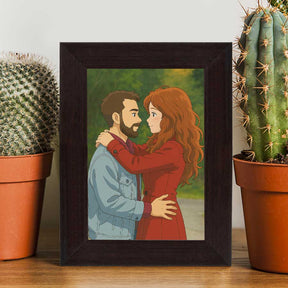 Personalized Anime Ghibli Image Poster Frame Gift for Couple