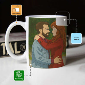Personalized Anime Ghibli Image Coffee Mug Gift for Couple