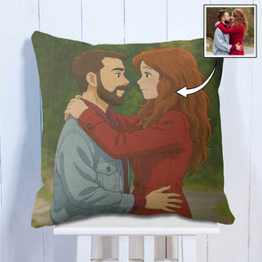 Personalized Anime Ghibli Image Cushion Gift for Couple