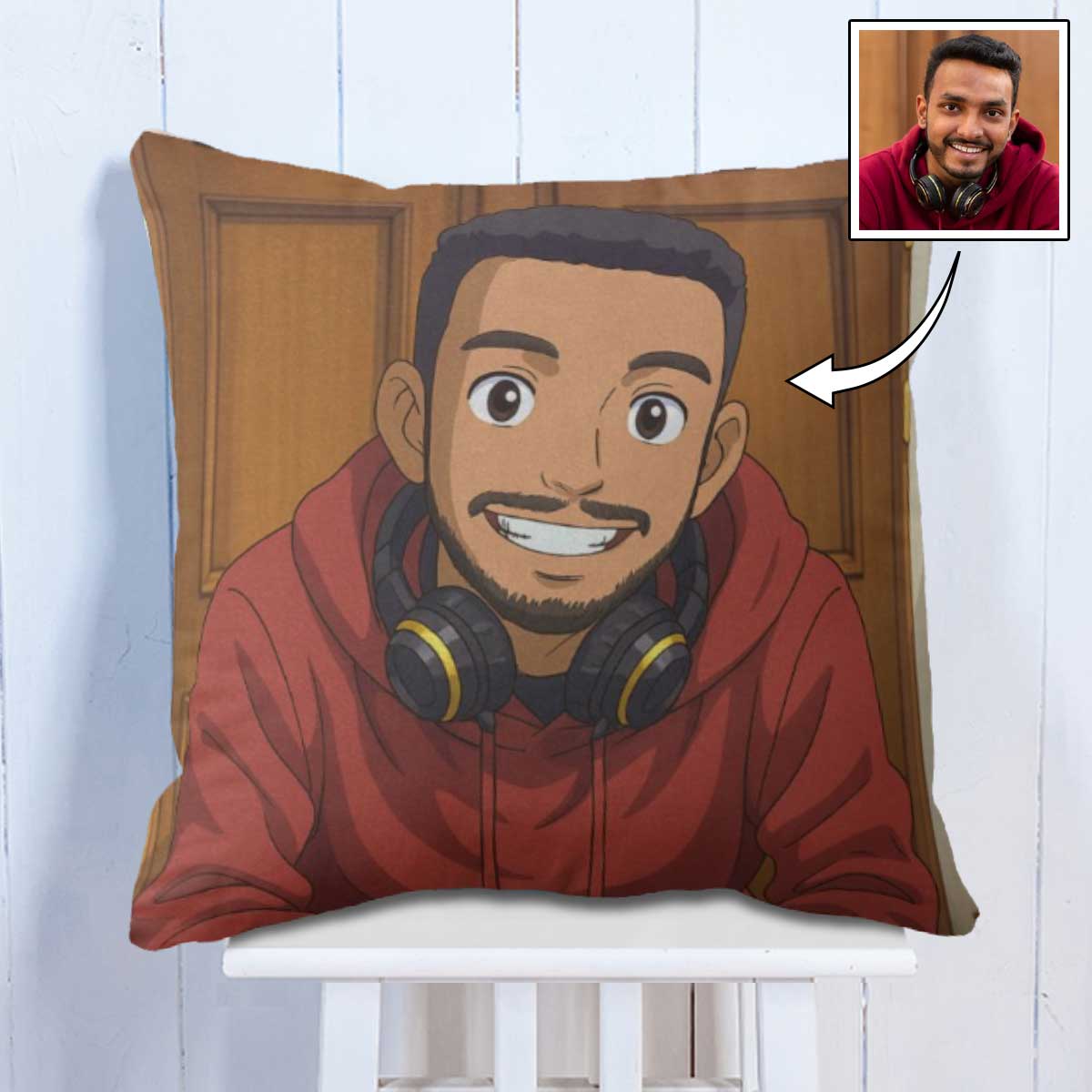 Personalized Anime Ghibli Image Cushion Gift for Men