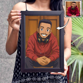 Personalized Anime Ghibli Image Poster Frame Gift for Men