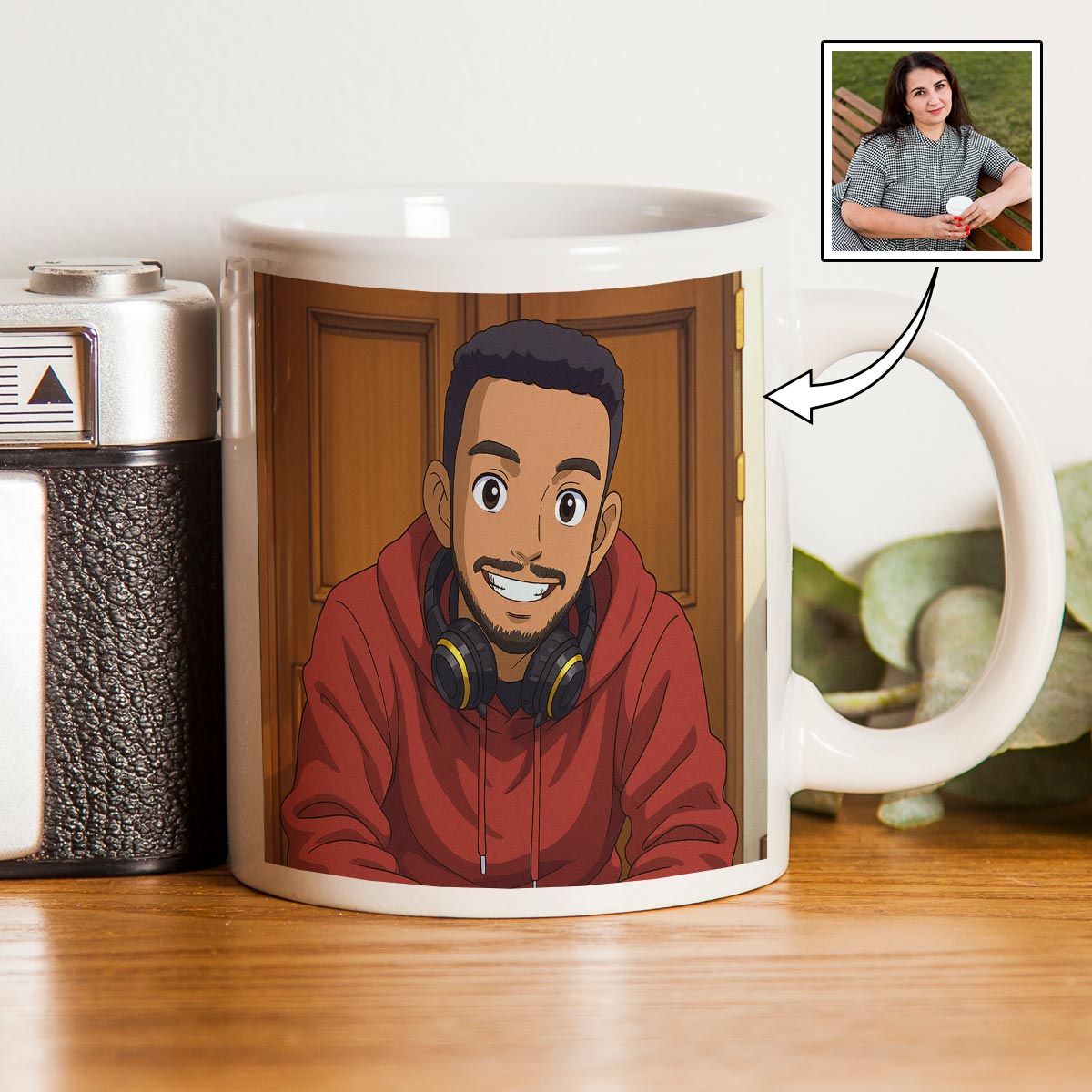 Personalized Anime Ghibli Image Coffee Mug Gift for Men