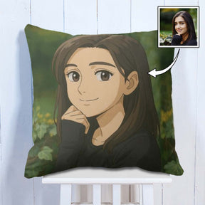 Personalized Anime Ghibli Image Polyester Cushion Gift for Girls