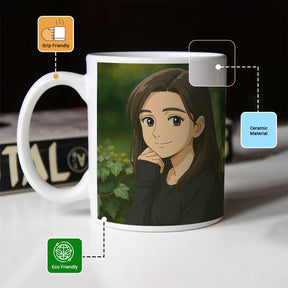 Personalized Anime Ghibli Image Coffee Mug Gift for Girls