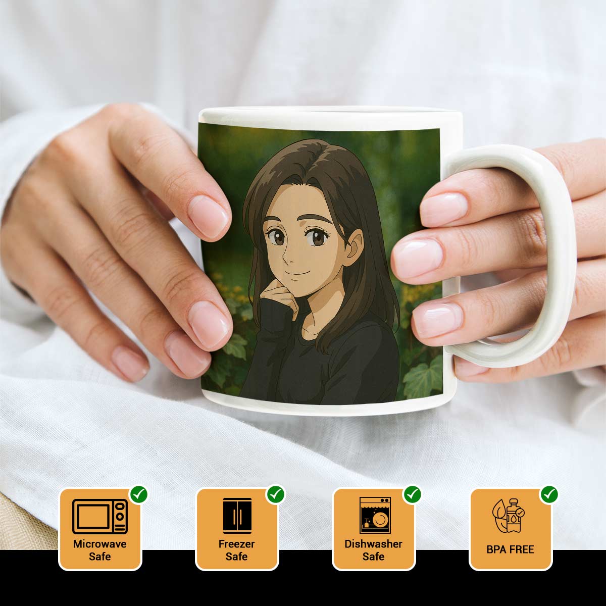 Personalized Anime Ghibli Image Coffee Mug Gift for Girls