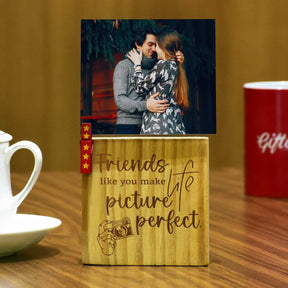 Personalized Friends Like You Engraved Wooden Block With Photo For Friends