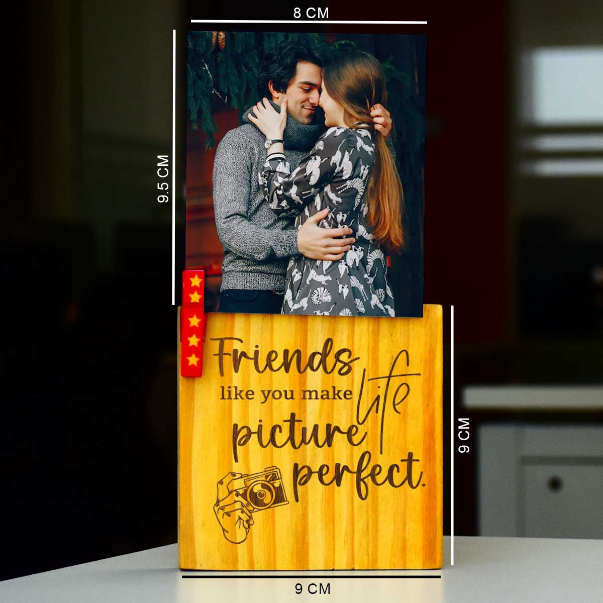 Personalized Friends Like You Engraved Wooden Block With Photo For Friends
