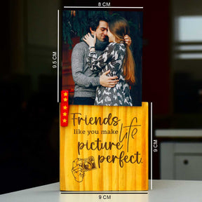 Personalized Friends Like You Engraved Wooden Block With Photo For Friends