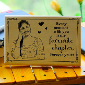 Personalized Favourite Chapter Engraved Wooden Photo Frame Gift for Couple