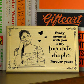 Personalized Favourite Chapter Engraved Wooden Photo Frame Gift for Couple