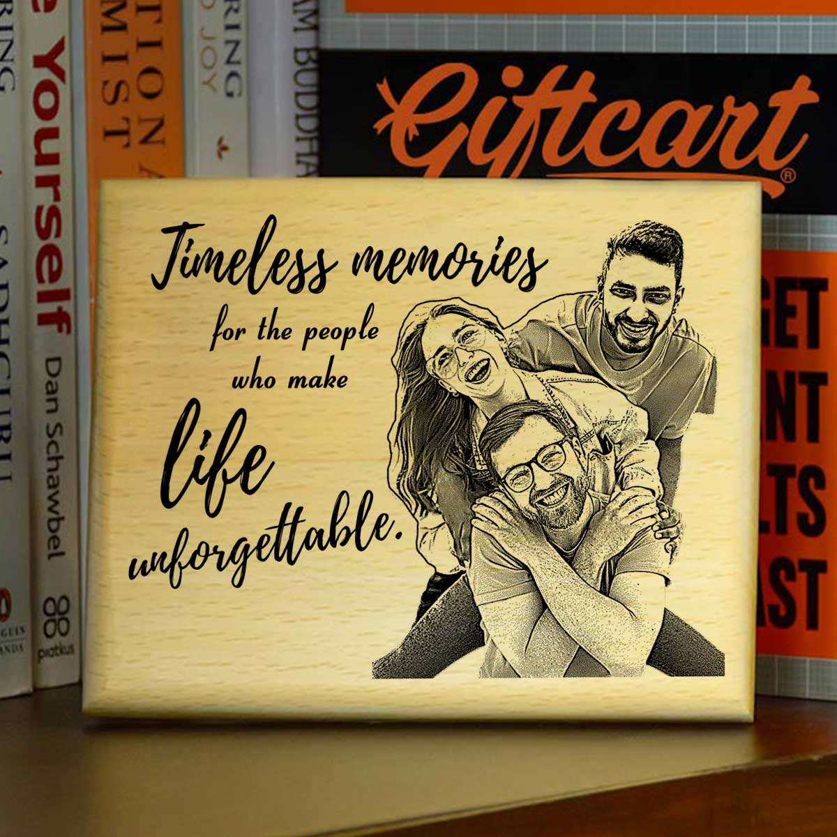 Personalized Life Unforgettable Engraved Wooden Photo Frame Gift for Friends