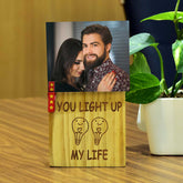 Personalized You Light Up My Life Wooden Block With Photo Gift For Couple, Boyfriend, Girlfriend