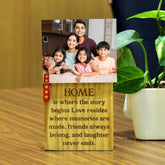 Customized Home Is Where The Story Begins Wooden Block With Photo Gift For Family, Parents