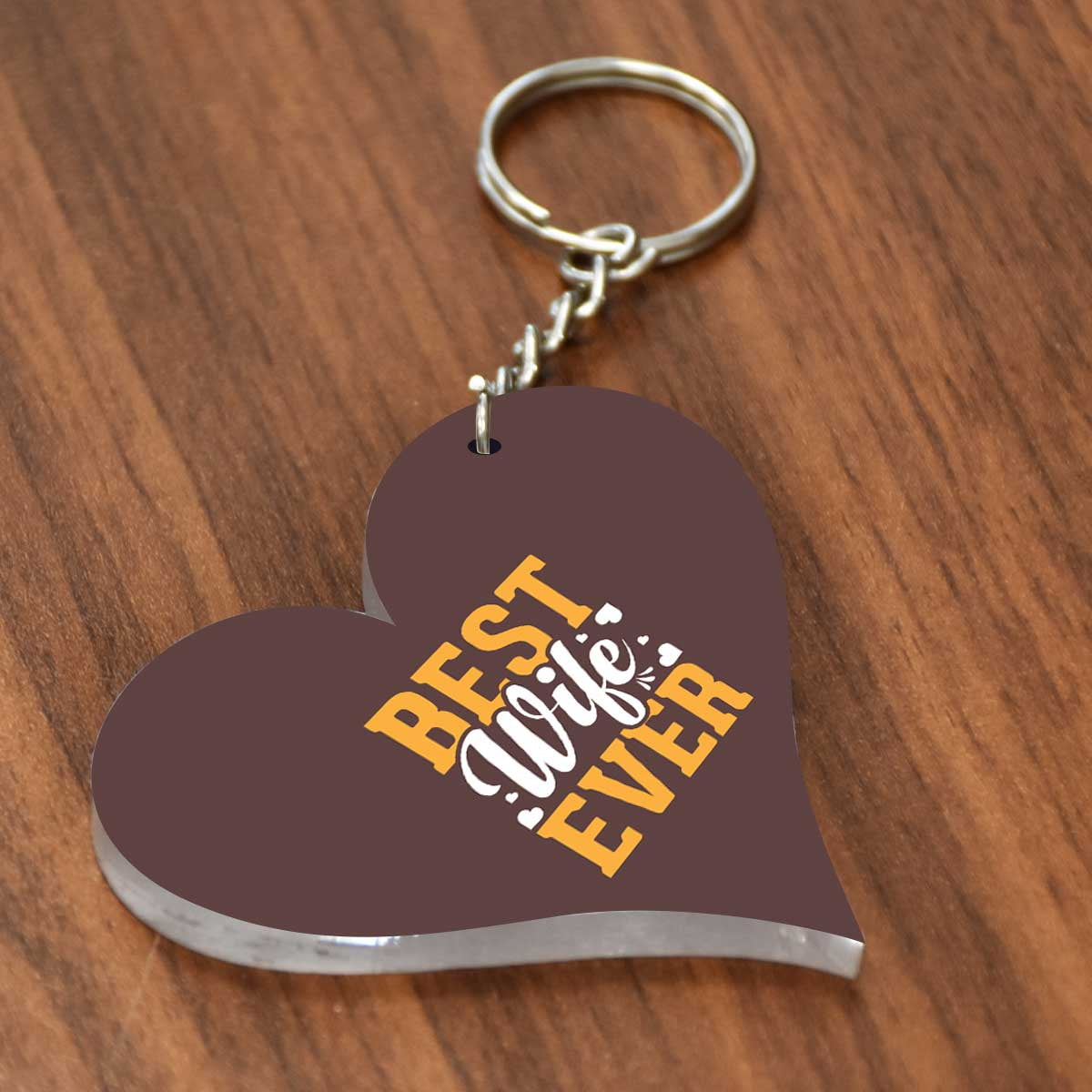 Best Wife Ever Square Metal Keychain Gift For Partner