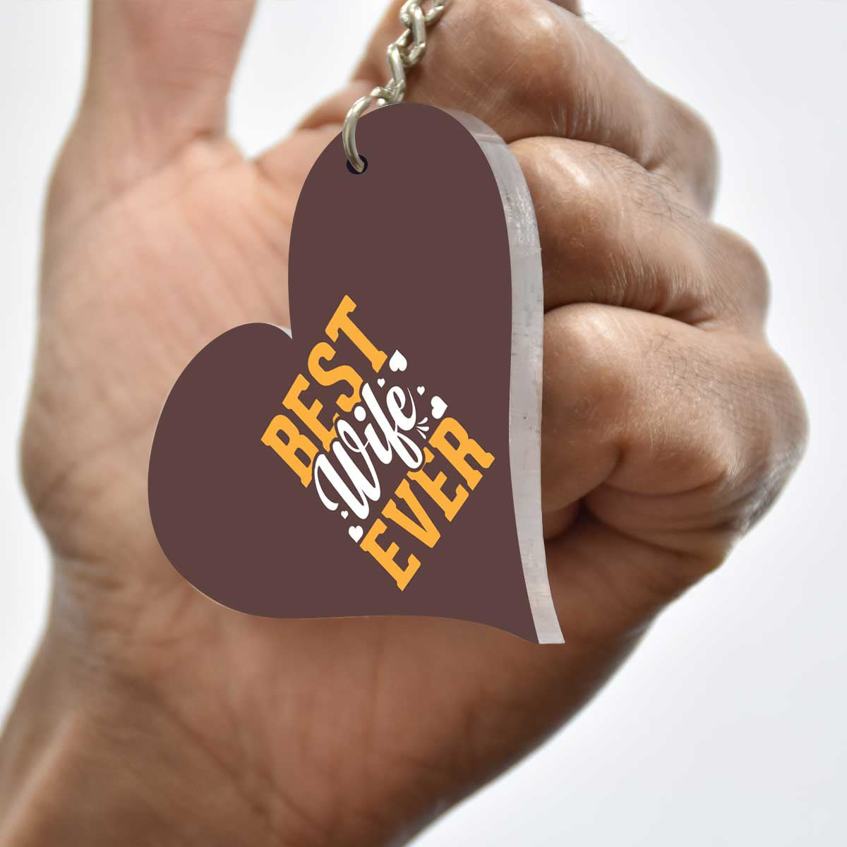 Best Wife Ever Square Metal Keychain Gift For Partner