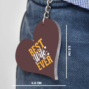 Best Wife Ever Square Metal Keychain Gift For Partner