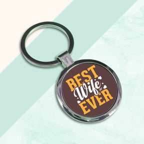 Best Wife Ever Square Metal Keychain Gift For Partner