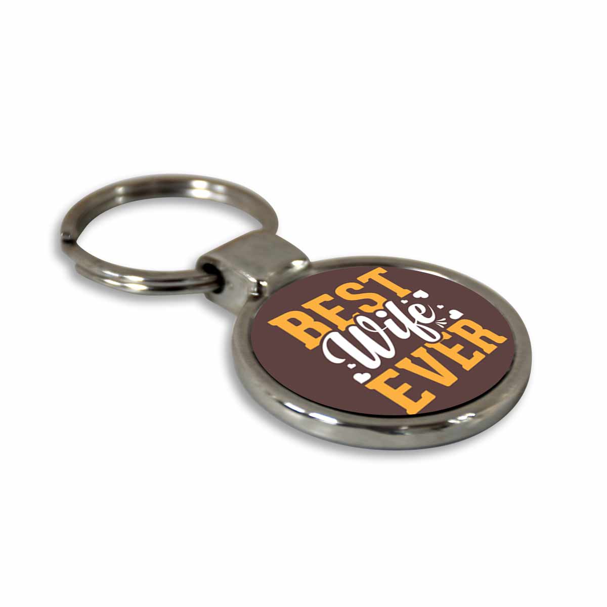 Best Wife Ever Square Metal Keychain Gift For Partner
