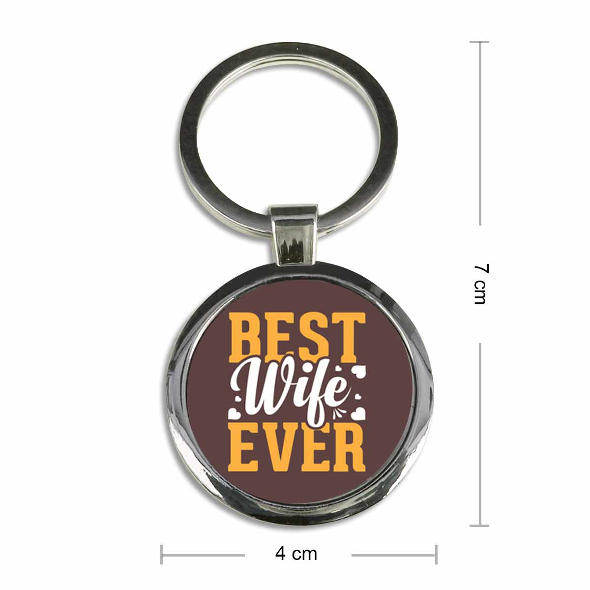 Best Wife Ever Square Metal Keychain Gift For Partner