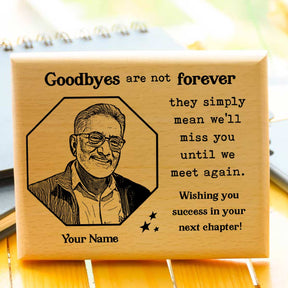 Customized Goodbyes Are Not Forever Engraved Wooden Photo Frame Retirement Gift