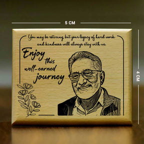 Personalized Enjoy Well Earned Journey Engraved Wooden Photo Frame Retirement Gift