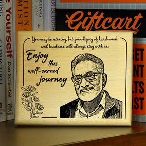 Personalized Enjoy Well Earned Journey Engraved Wooden Photo Frame Retirement Gift