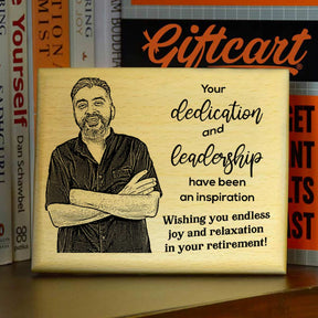 Customized Dedication & Leadership Engraved Wooden Photo Frame Retirement Gift