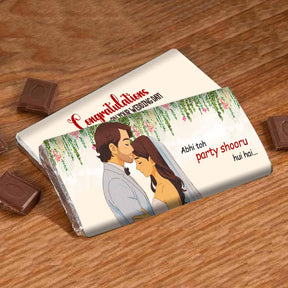 Personalized Abhi To Party Shuru Hui Hai Chocolate Bar For Wedding Congratulations
