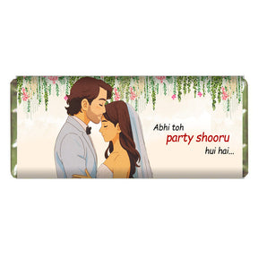 Personalized Abhi To Party Shuru Hui Hai Chocolate Bar For Wedding Congratulations