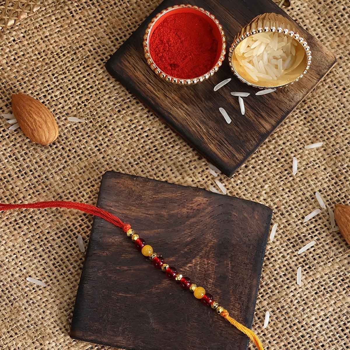 Buy Traditional Rakhi with Roli Chawal Set from Giftcart.com