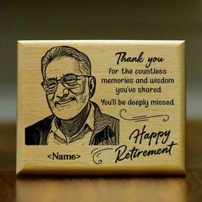 Personalized Thank You For Memories Engraved Wooden Photo Frame Gift For Retirement