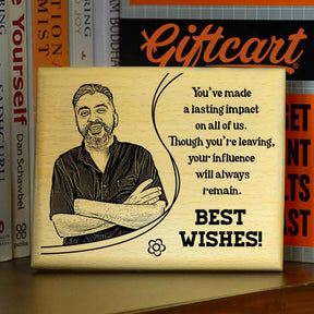 Customized Best Wishes Engraved Wooden Photo Frame Gift For Farewell