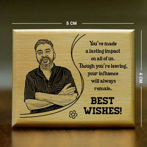 Customized Best Wishes Engraved Wooden Photo Frame Gift For Farewell